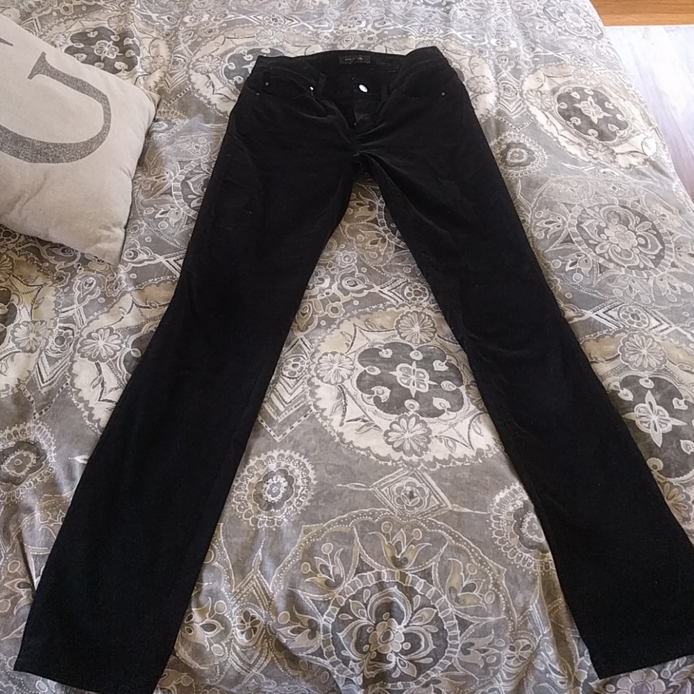 Black velvet skinny pants